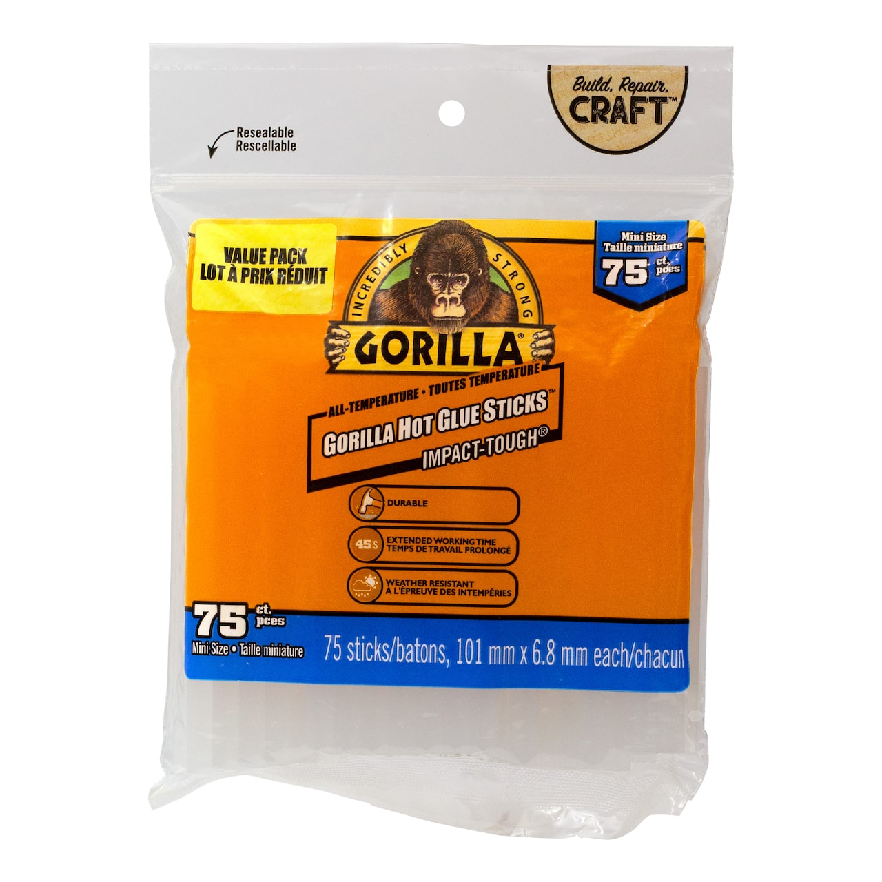 Gorilla® Hot Glue Sticks, 75ct.
